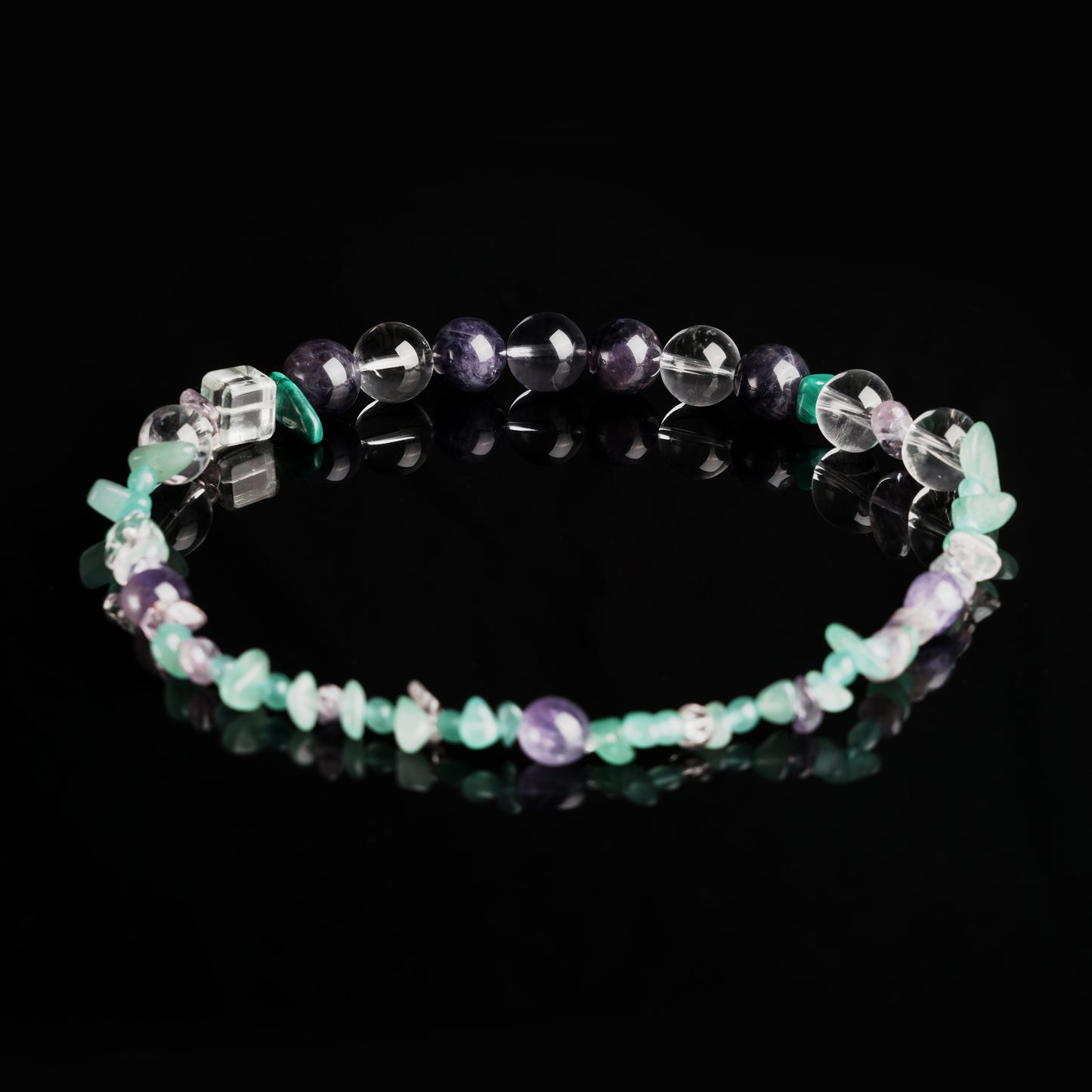 Moon Stone Amethyst Malachite Aventurine Bracelet